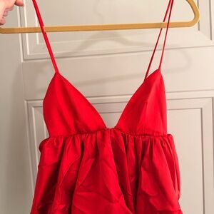 Red Spaghetti Strap Babydoll top